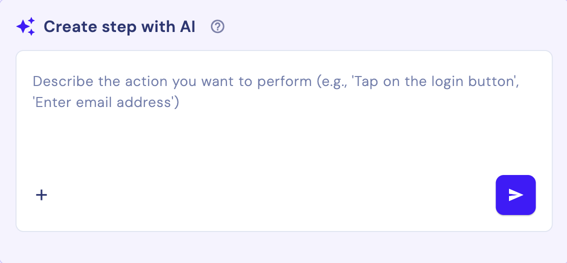 Create test steps with AI